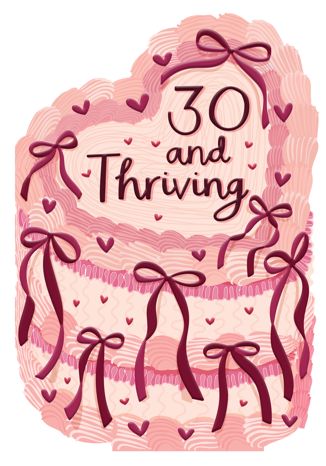 30 and Thriving - Birthday Cake Greeting Card