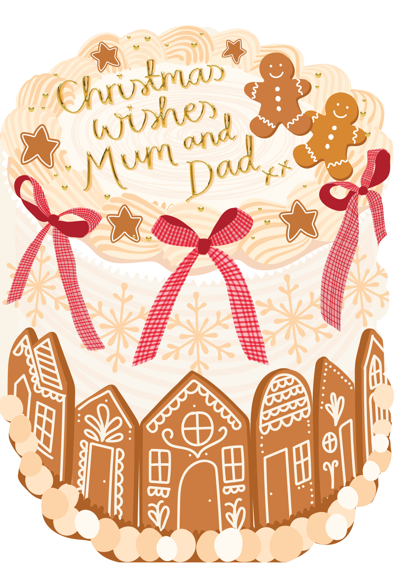 GCA6_CAKE023 - Christmas Wishes Mum & Dad