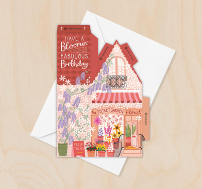 Florist Birthday Card – 3D Slot Together Greeting Card
