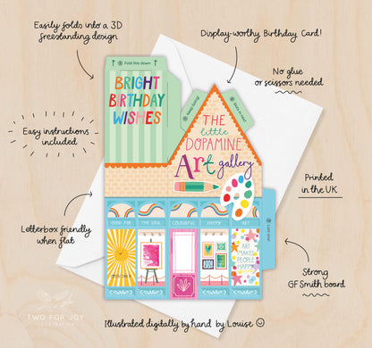 Dopamine Art Gallery Birthday Card – 3D Slot Together Card