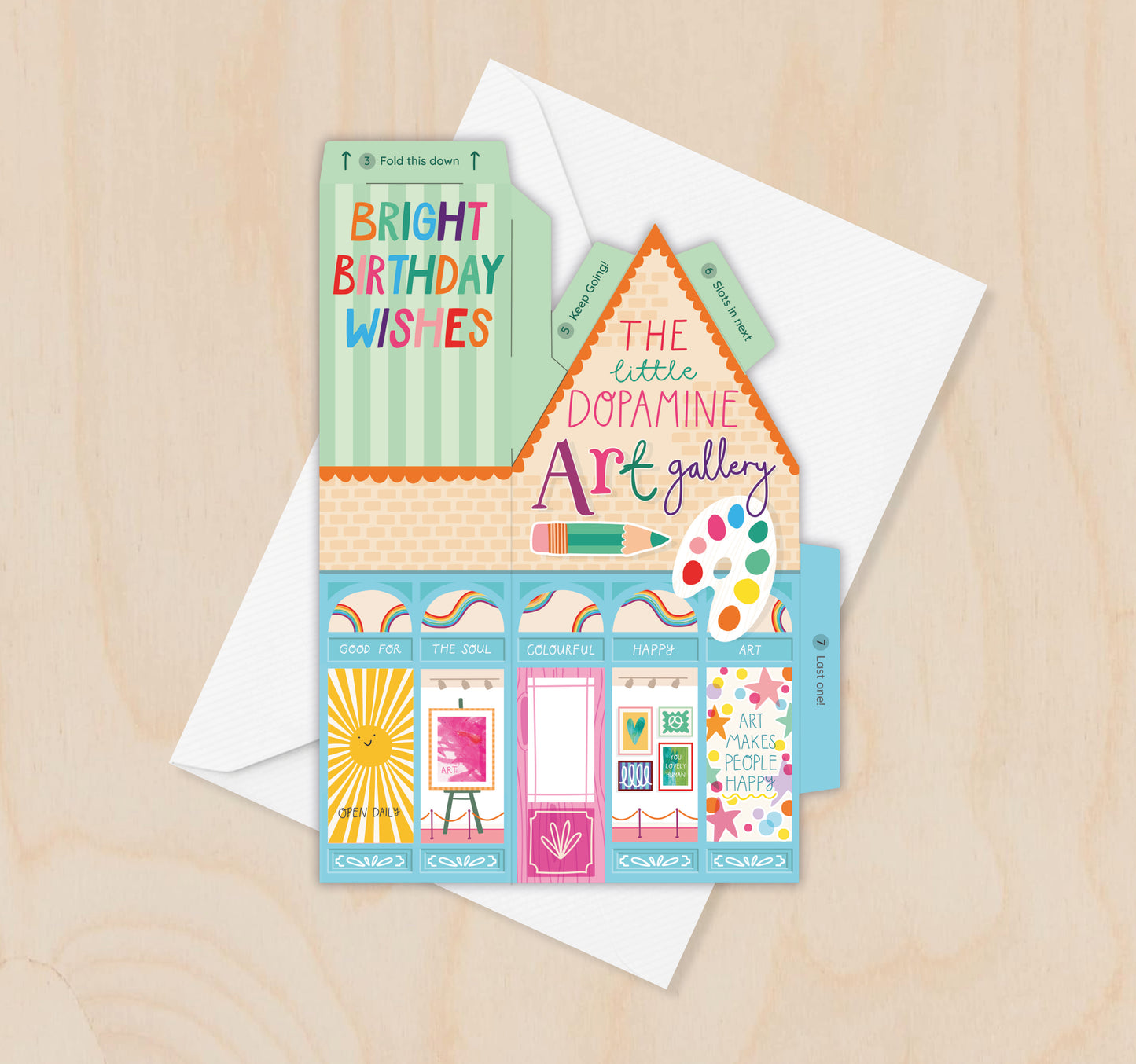 Dopamine Art Gallery Birthday Card – 3D Slot Together Card