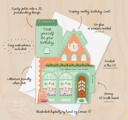 Afternoon Tea Birthday Card – 3D Slot Together Card