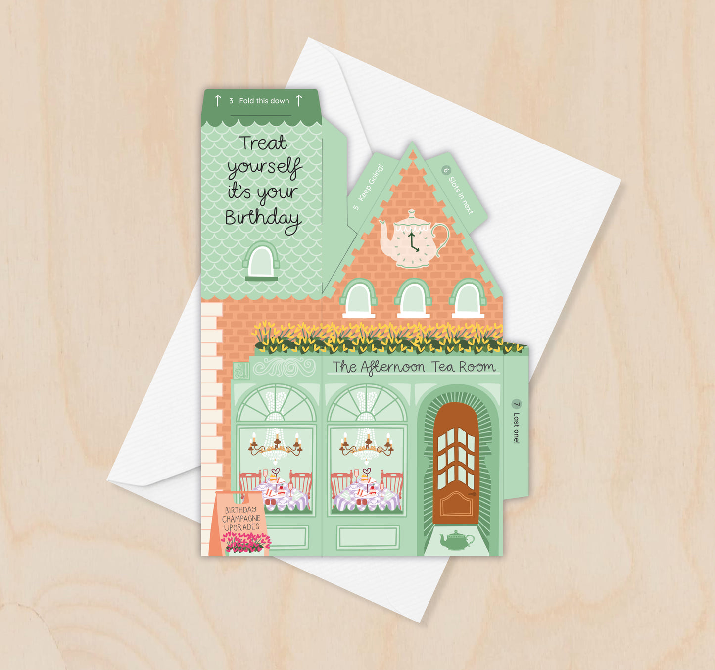 Afternoon Tea Birthday Card – 3D Slot Together Card