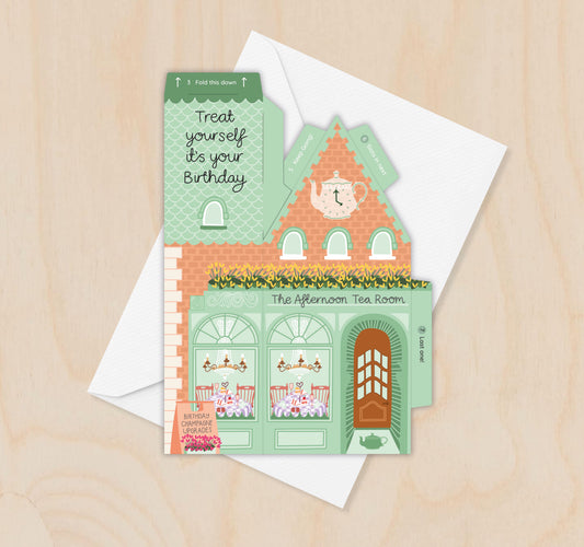 Afternoon Tea Birthday Card – 3D Slot Together Card