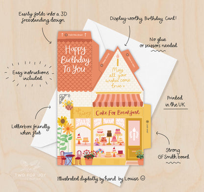 Cake for Breakfast Birthday Card – 3D Slot Together Card