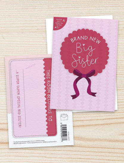 [New Size Now Available] Brand New Big Sister - New Baby Expectant Parents Greeting Card - Baby Shower