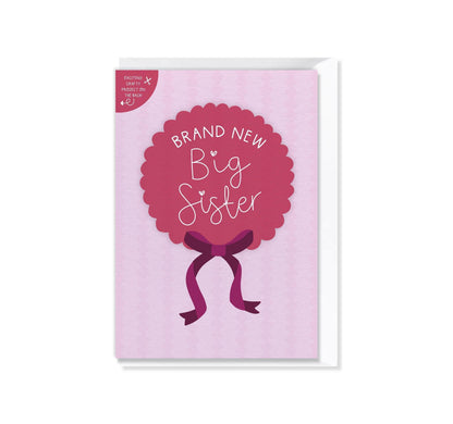 [New Size Now Available] Brand New Big Sister - New Baby Expectant Parents Greeting Card - Baby Shower