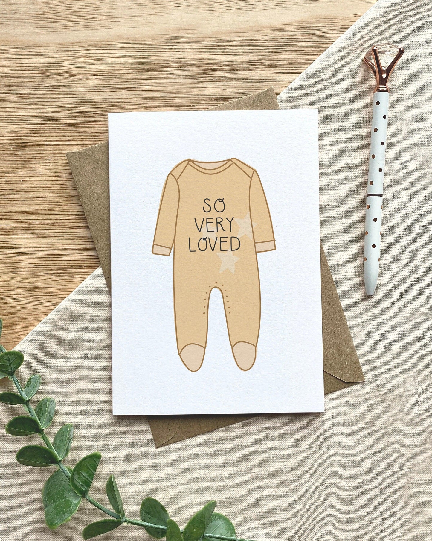 So Very Loved - New Baby Expectant Parents Adoption Greeting Card - Baby Shower