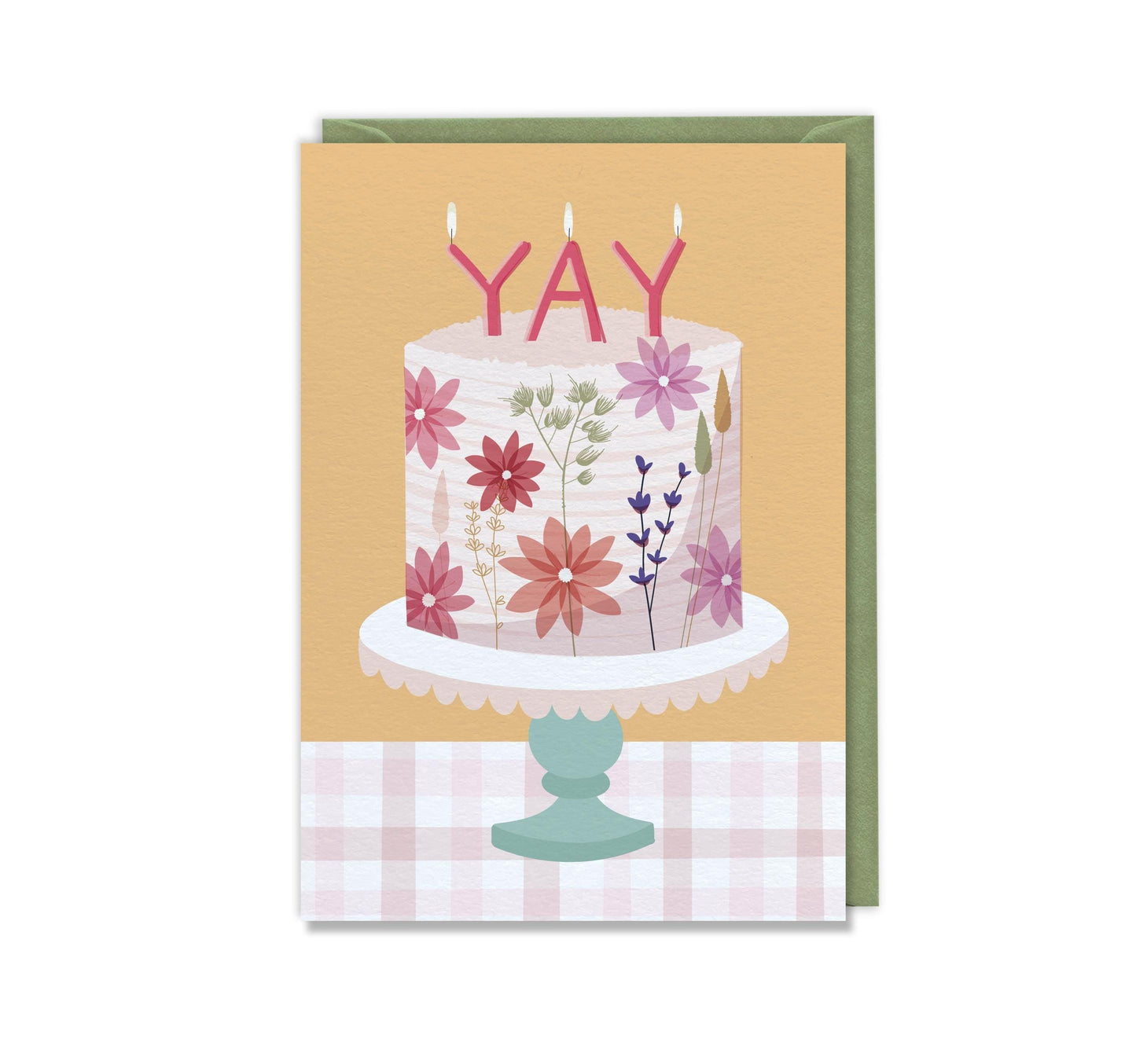 YAY Celebration Cake Greeting Card  Luxury Birthday Greeting Card