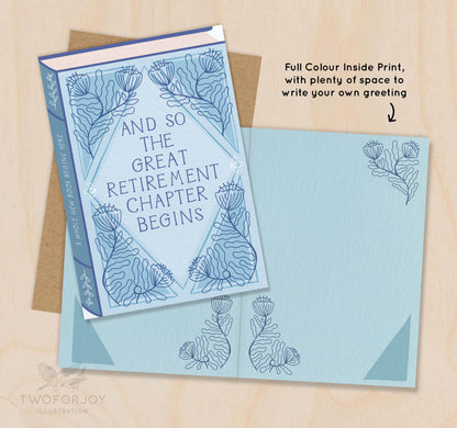 And So the Great Retirement Chapter Begins  Luxury Book Greeting Card