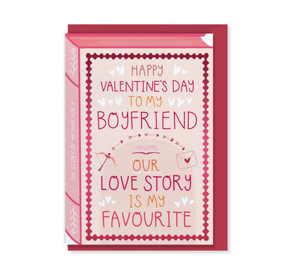 Valentine's Boyfriend - Our Love Story  Book Greeting Card for Boyfriend