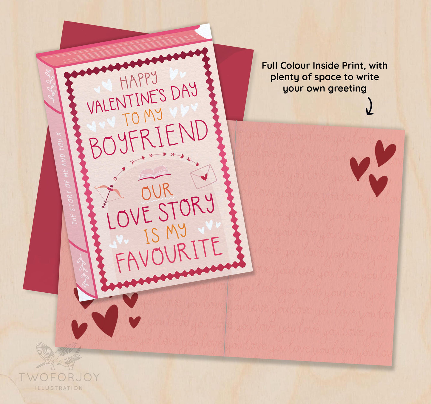 Valentine's Boyfriend - Our Love Story  Book Greeting Card for Boyfriend