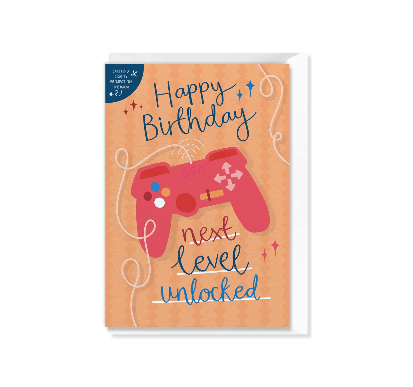 [New Size Now Available] Level Unlocked Gamer Children's Birthday Card with Crafty Cut Out