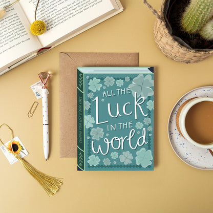 All the Luck  Luxury Book Good Luck Greeting Card