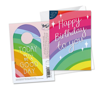 [New Size Now Available] Rainbow Happy Birthday Card with Cut-Out Crafty Activity