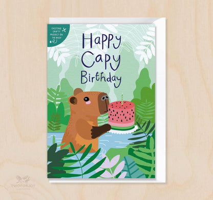 [New Size Now Available] Capybara cut-out Crafty Birthday Card for Children