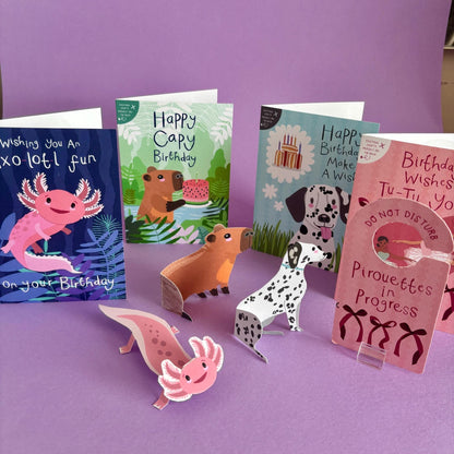 [New Size Now Available] Capybara cut-out Crafty Birthday Card for Children