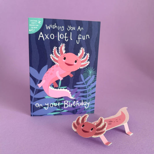 [New Size Now Available] Axolotl cut-out Crafty Birthday Card for Children