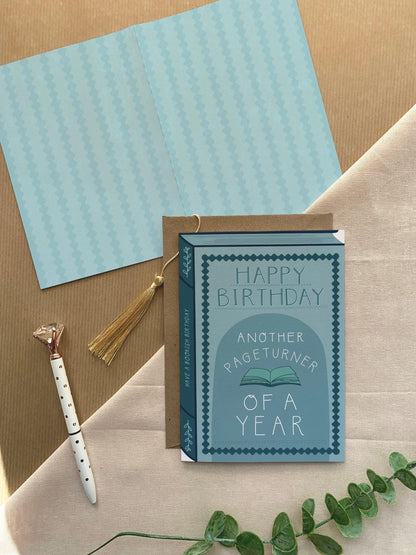 Another Pageturner of a year  Luxury Book Birthday Greeting Card