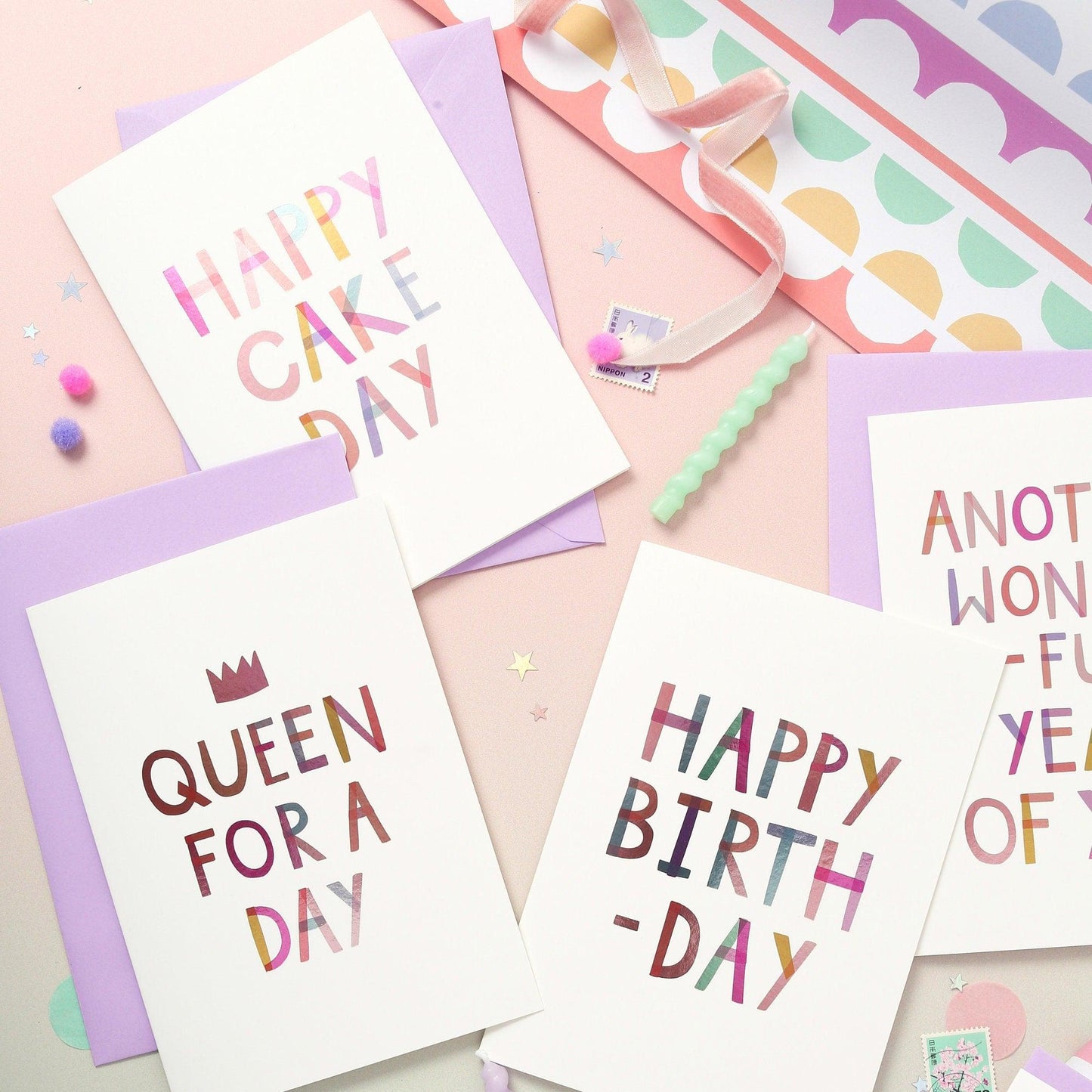 Happy Cake Day  Birthday Luxury Foiled Rainbow Greeting Card