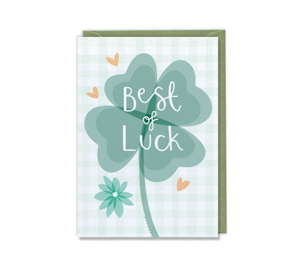 Best of Luck Clover  Luxury Good Luck Greeting Card