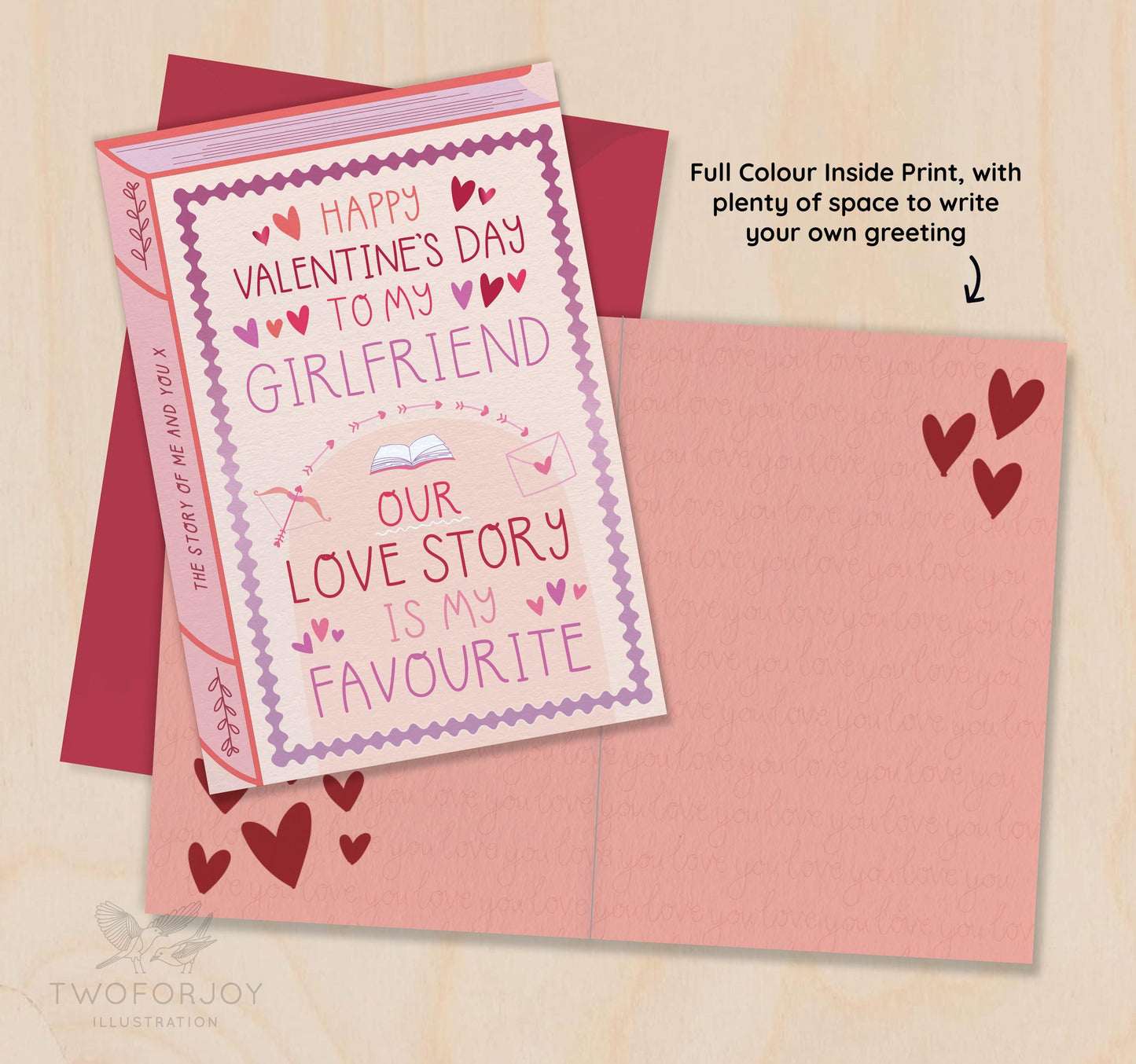 Valentine's Girlfriend - Our Love Story  Book Greeting Card for Girlfriend