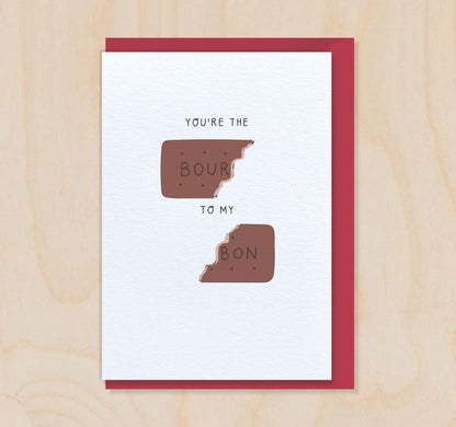 You're the BOUR to my BON - Bourbon Biscuit Valentine's Day Card for Husband Wife Boyfriend Girlfriend Fiance