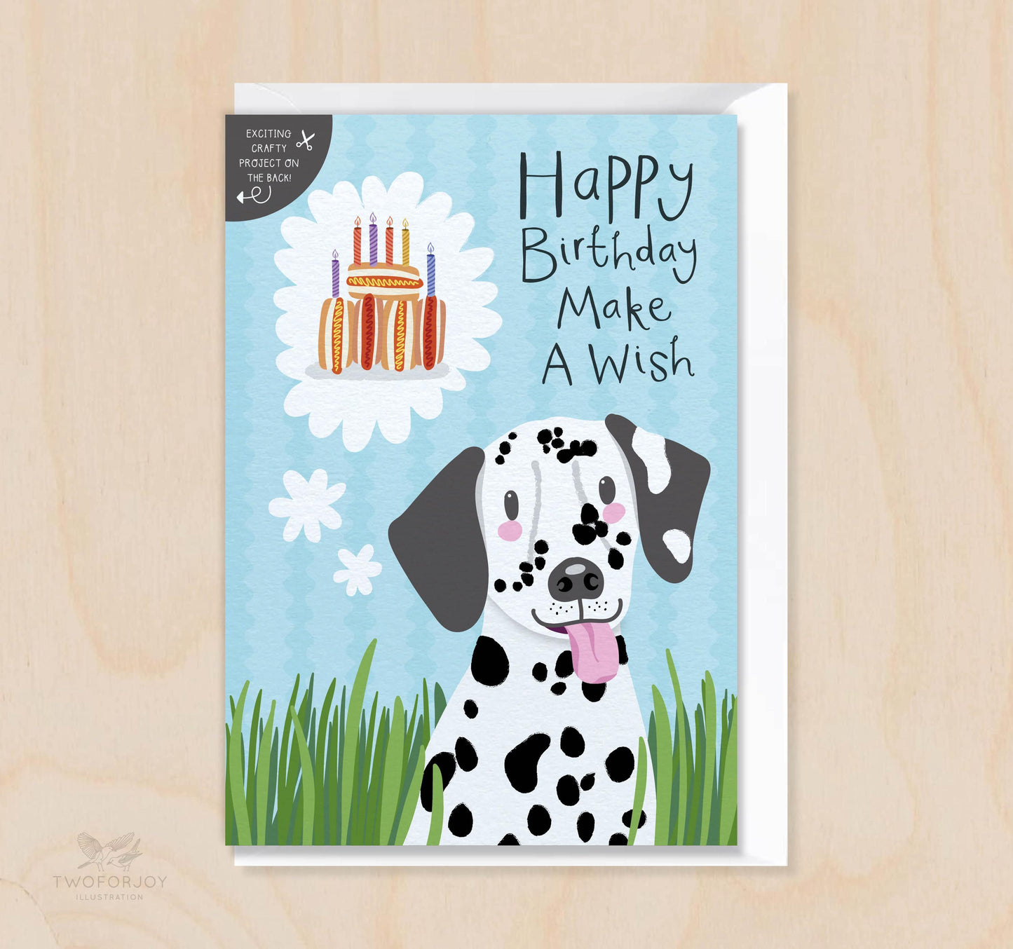 Dalmation cut-out Crafty Birthday Card for Children