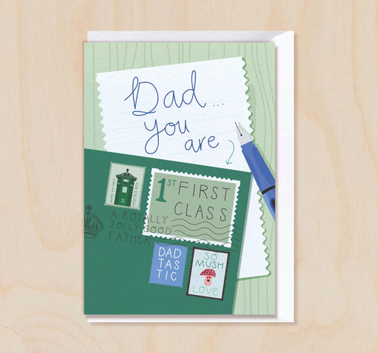 Dad, You Are First Class - Father's Day Card with Postbox