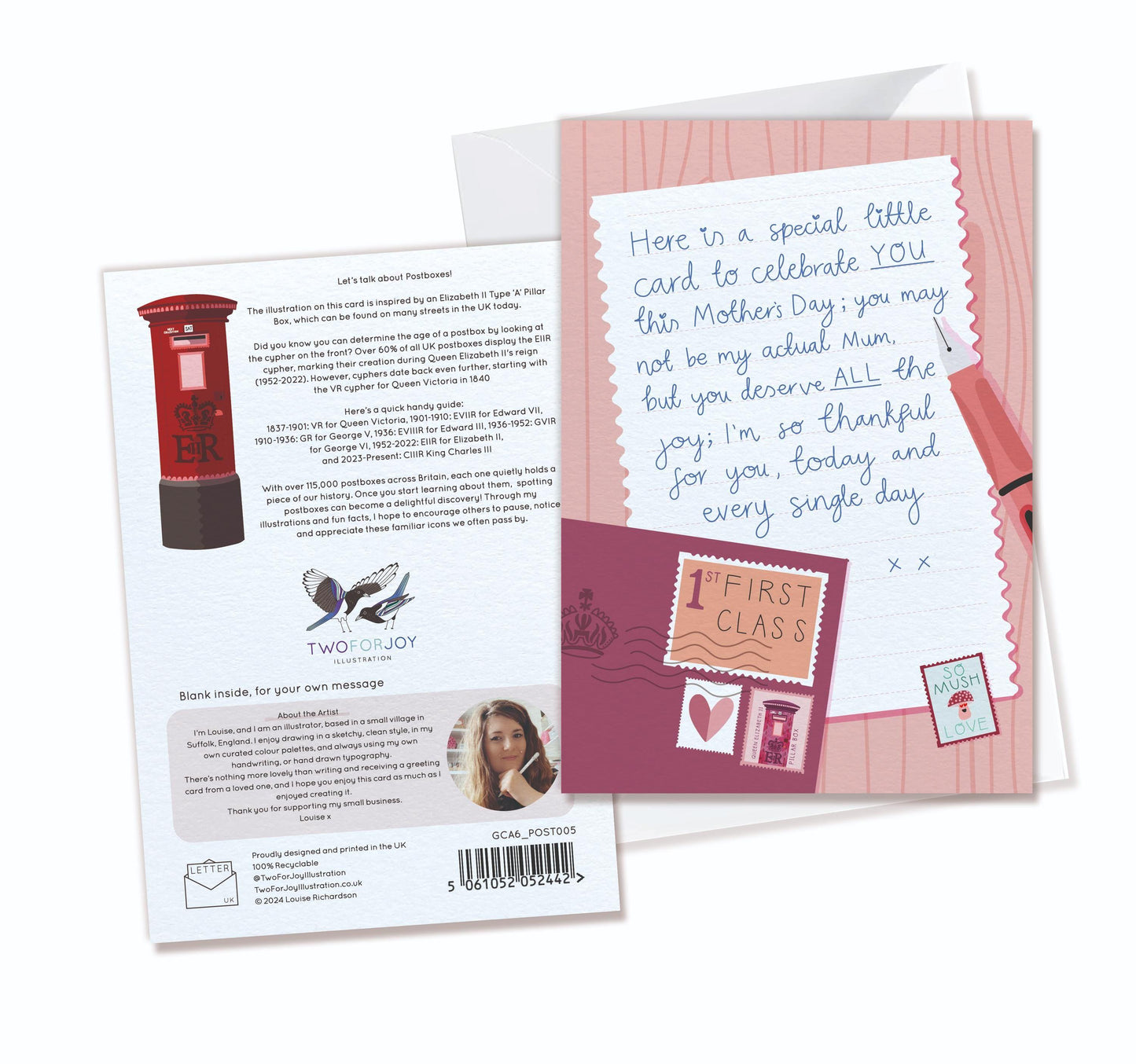 Like a Mum - Mother's Day Card Thankful with Postbox