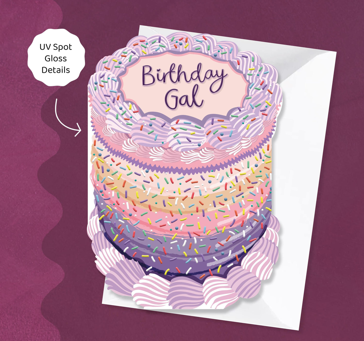 Birthday Gal - Vintage Cake Shaped Greeting Card