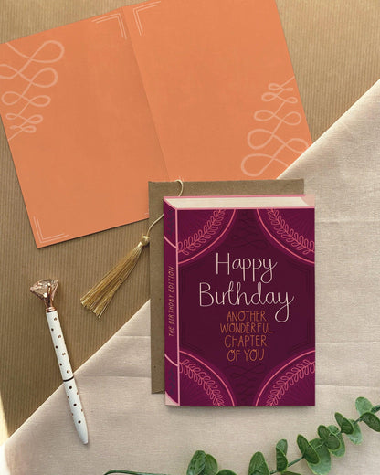 Another Wonderful Chapter of You  Birthday Luxury Book Greeting Card