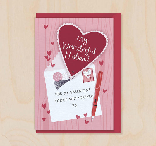 My Wonderful Husband - Valentine's Luxury Greeting Card