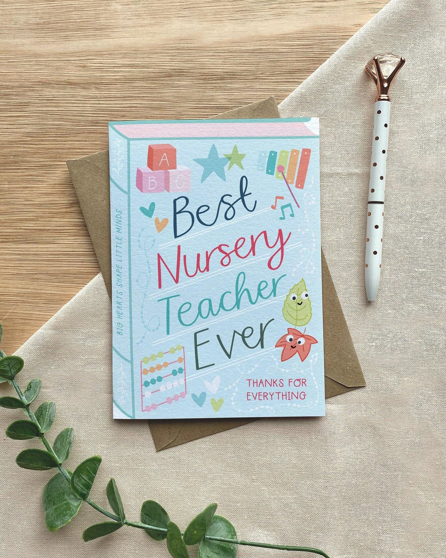 Best Nursery Teacher Ever  Luxury Book Greeting Card