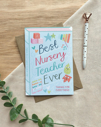 Best Nursery Teacher Ever  Luxury Book Greeting Card