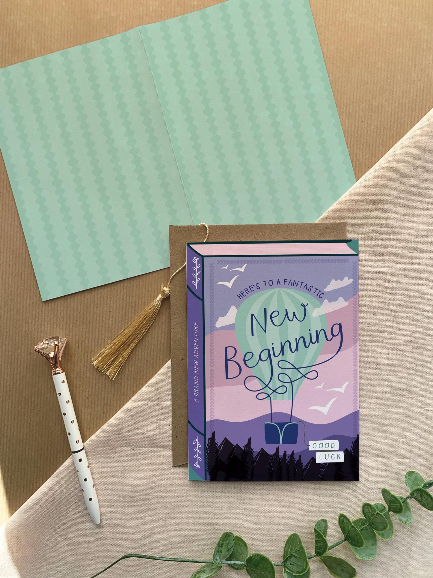 A New Beginning  Luxury New Job, Travelling, Adventure, Moving Anniversary Greeting Card