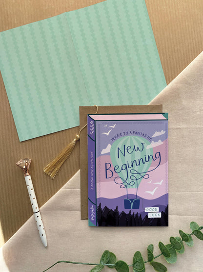 A New Beginning  Luxury New Job, Travelling, Adventure, Moving Anniversary Greeting Card
