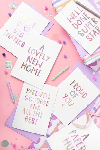 Woo Yay Birthday!  Birthday Luxury Foiled Rainbow Greeting Card