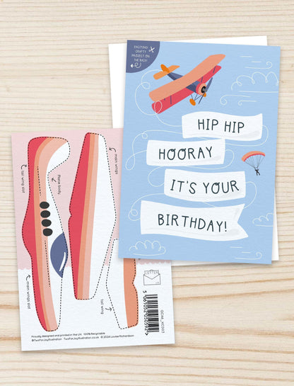 Aeroplane Birthday Card with Crafty Cut Out Activity[New Size Now Available]