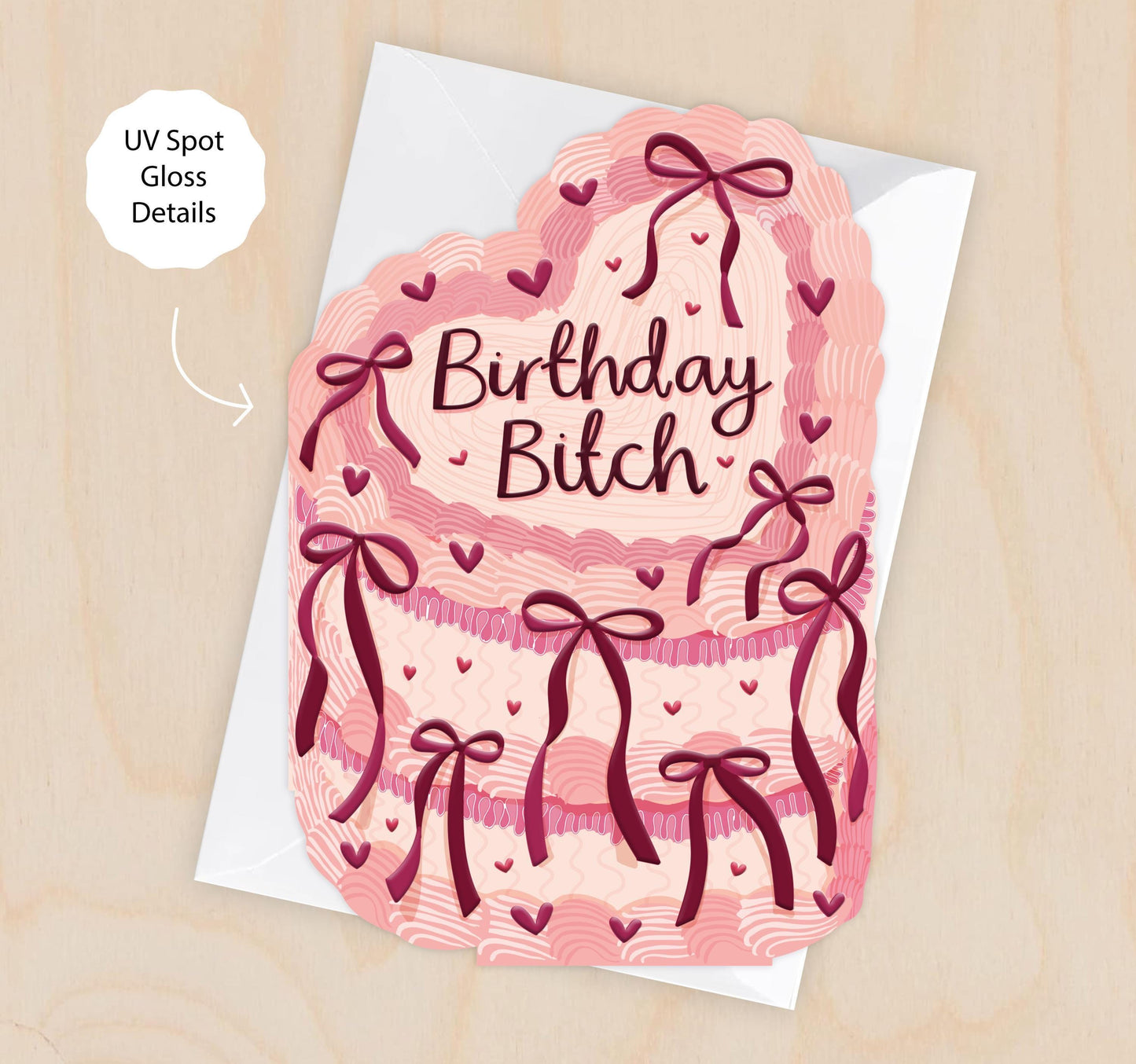Birthday Bitch - Birthday Cake Shaped Greeting Card Funny for Friend