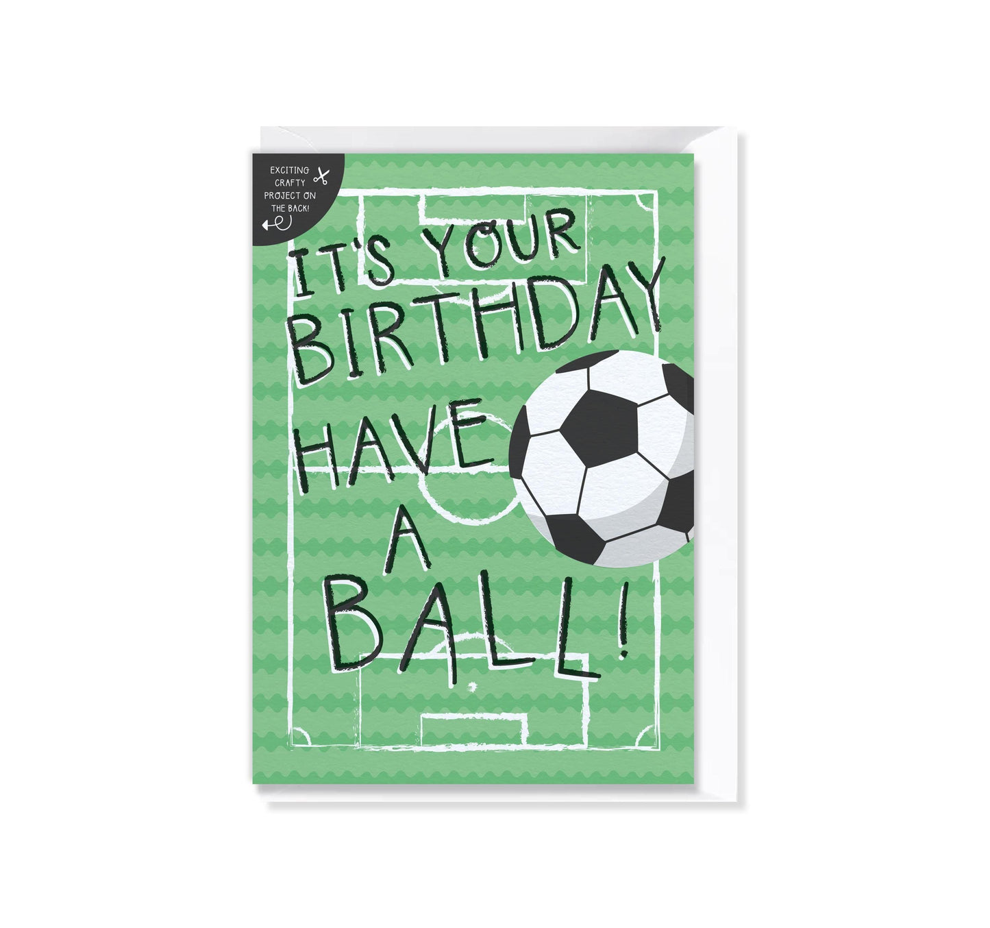 [New Size Now Available] Birthday Ball Football Children Birthday Card with Crafty Cut Out