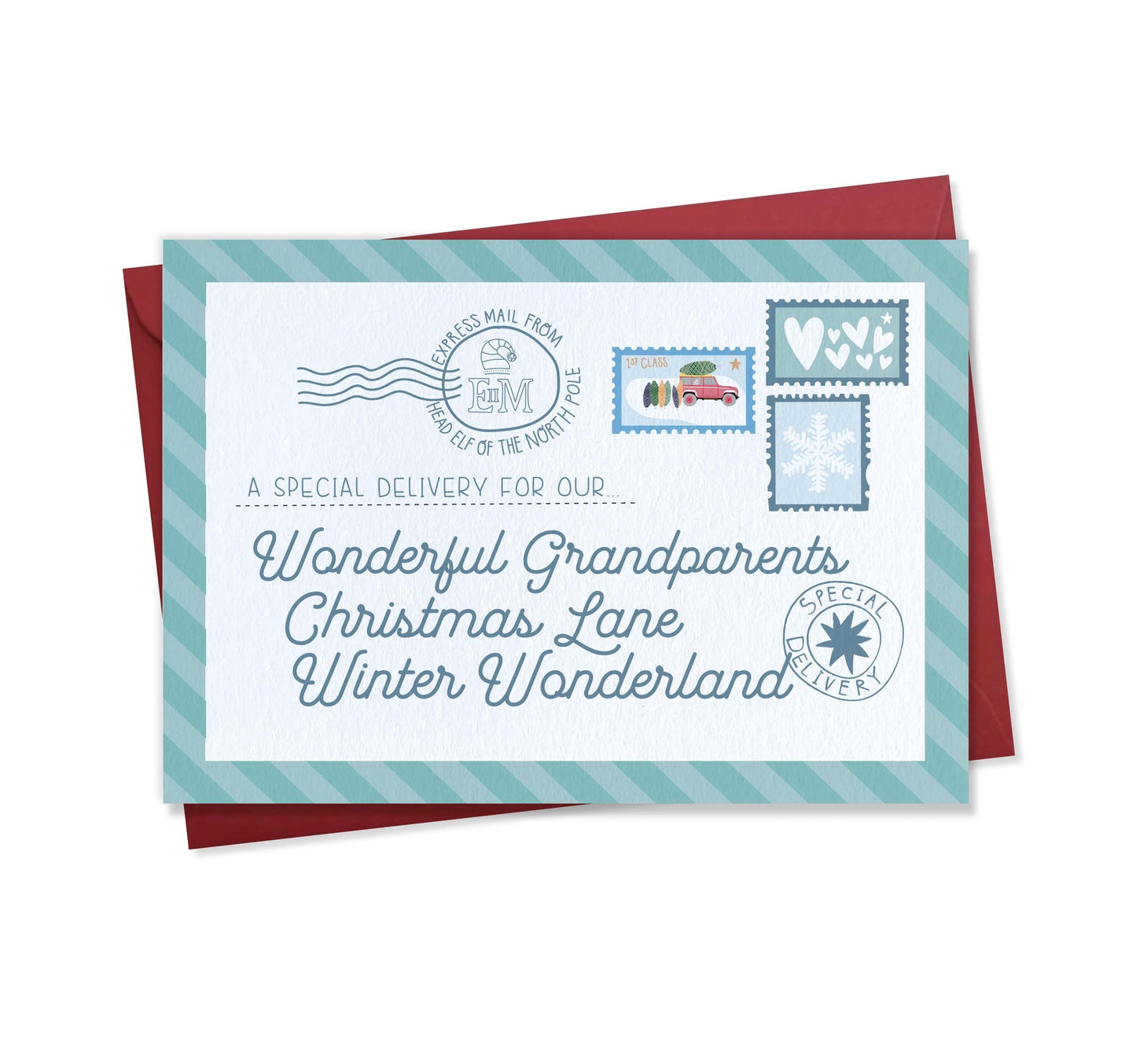 Wonderful Grandparents - Chrismas card for Grandparents Granny Grandma Grandpa Grandad