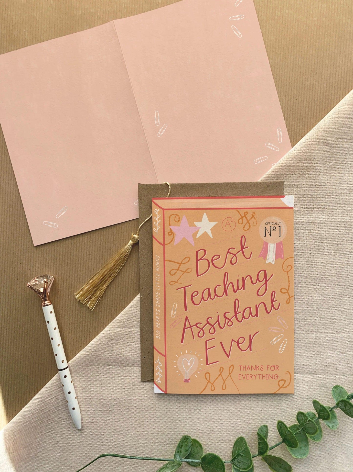 Best Teaching Assistant Ever  Luxury Book Greeting Card