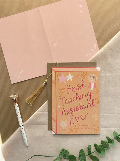Best Teaching Assistant Ever  Luxury Book Greeting Card