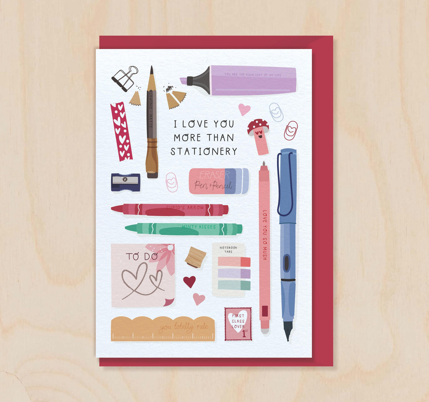 I Love You More Than Stationery - Valentine's Day Card for Husband Wife