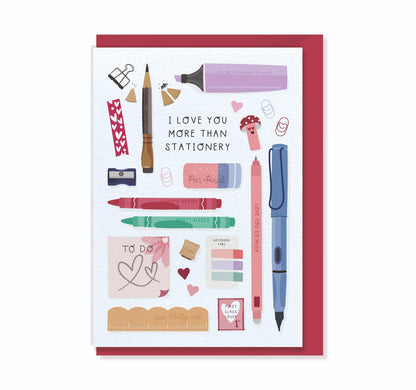 I Love You More Than Stationery - Valentine's Day Card for Husband Wife