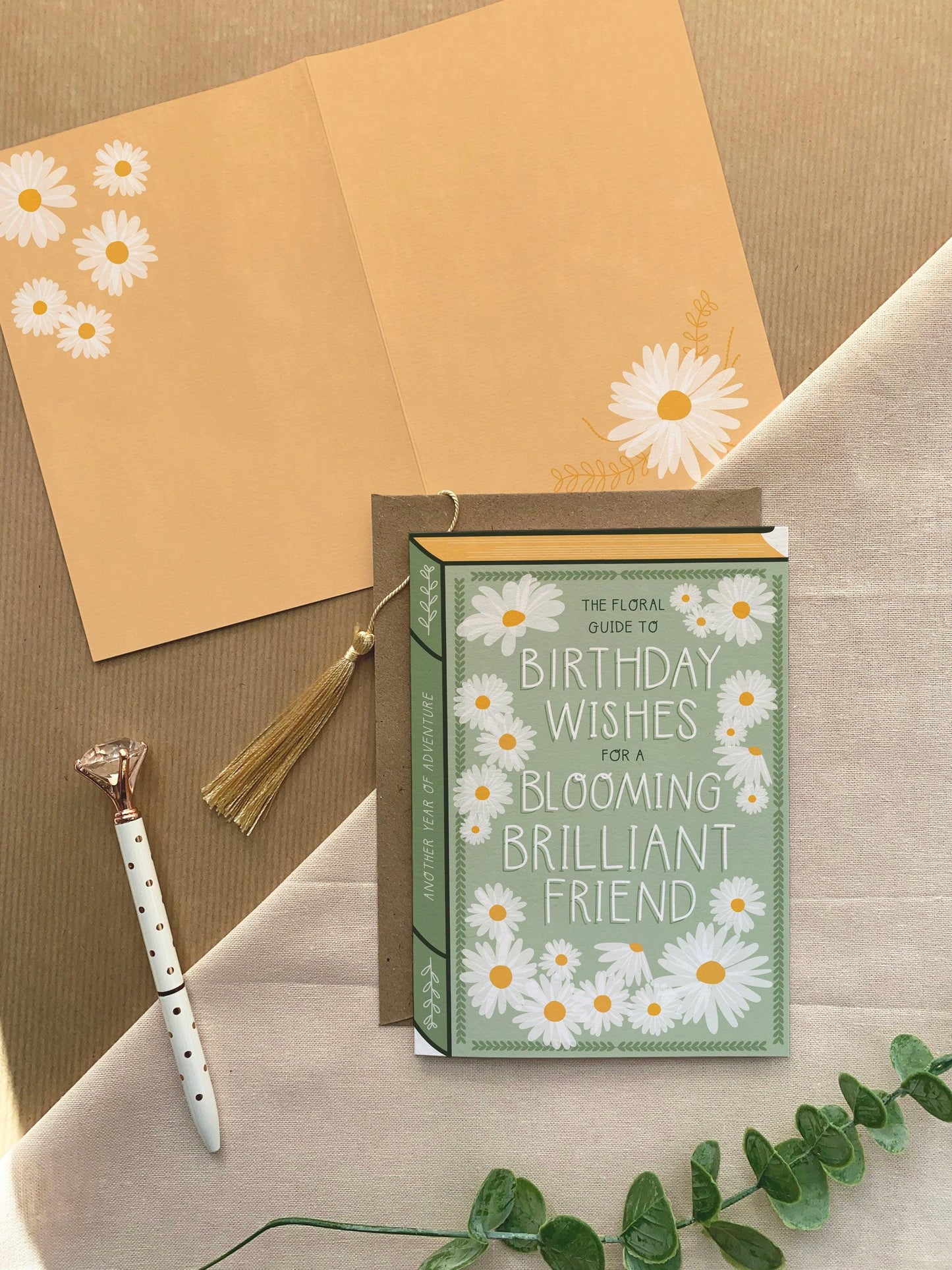 Blooming Brilliant Friend  Luxury Book Birthday Greeting Card