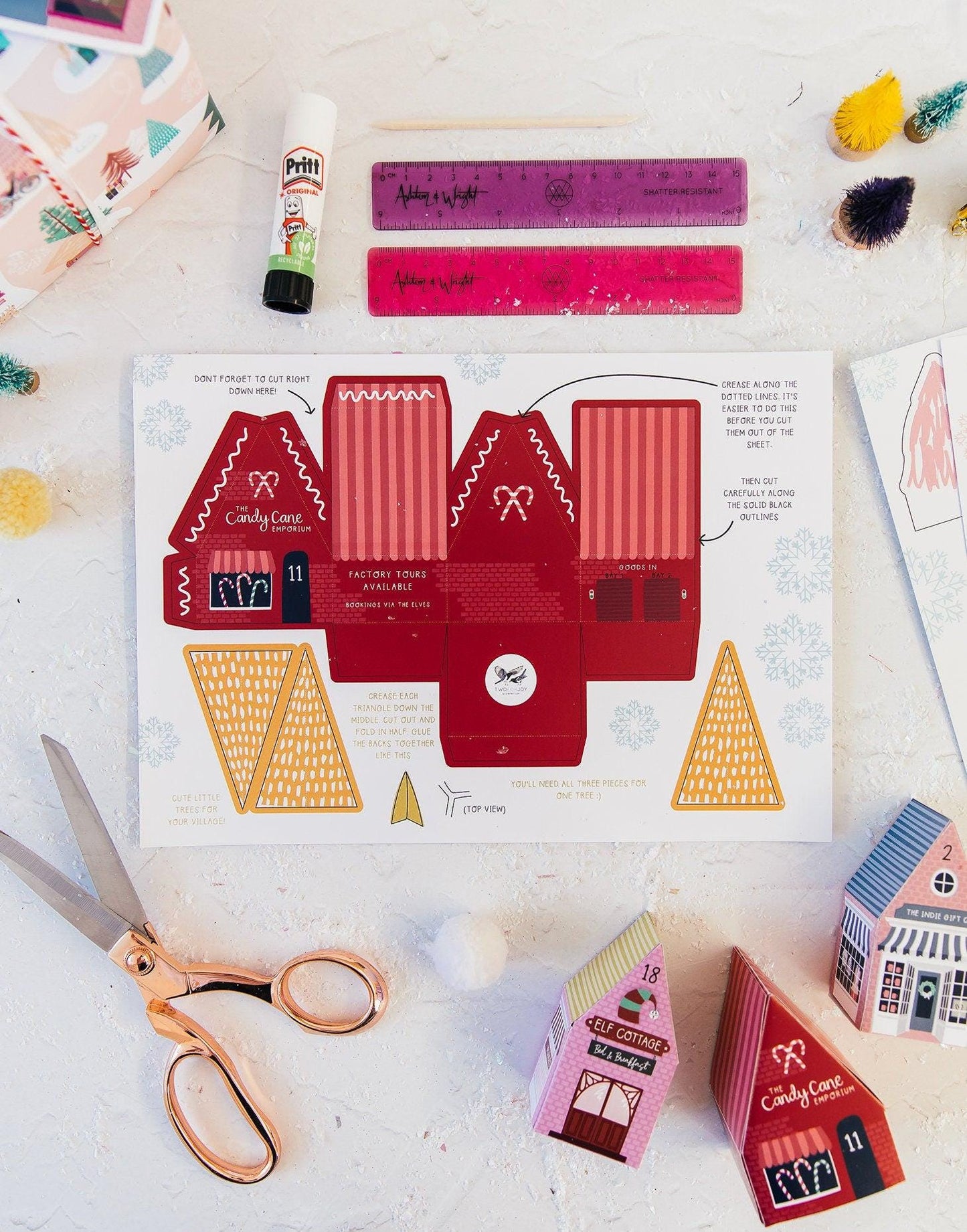 Merry & Bright Christmas Crafty Project DIY Advent Calendar Village
