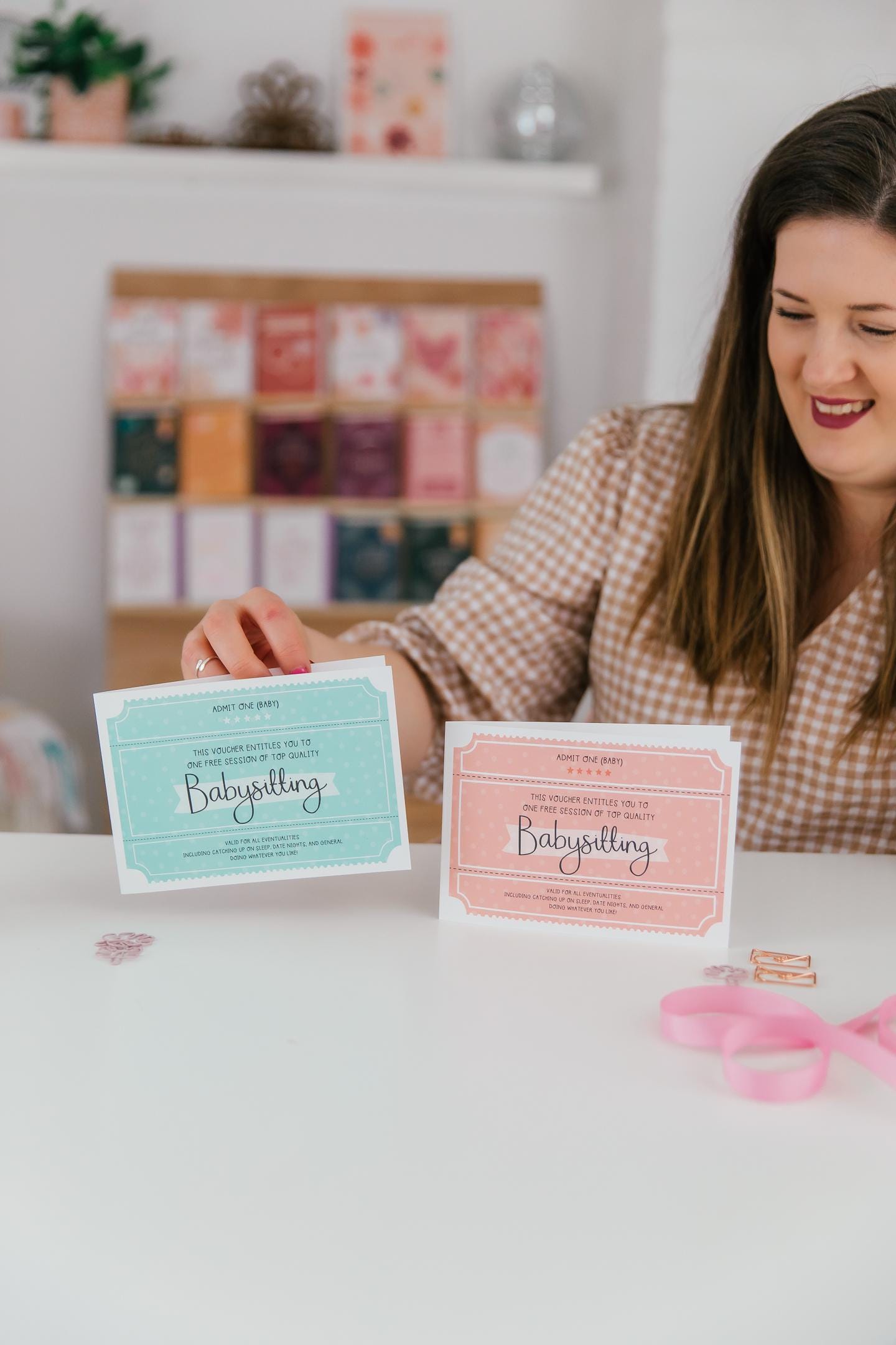 Babysitting Voucher Card - New Baby or First Birthday Greeting Card - Baby Shower