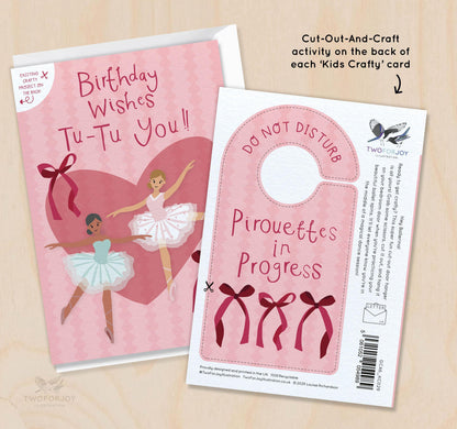 [New Size Now Available] Ballerina cut-out Crafty Birthday Card for Children